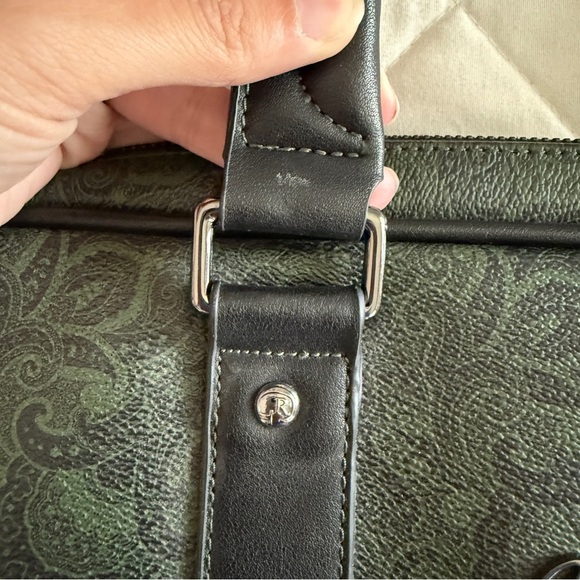 Robert Graham Forest Green Paisley Briefcase - Picture 4 of 12
